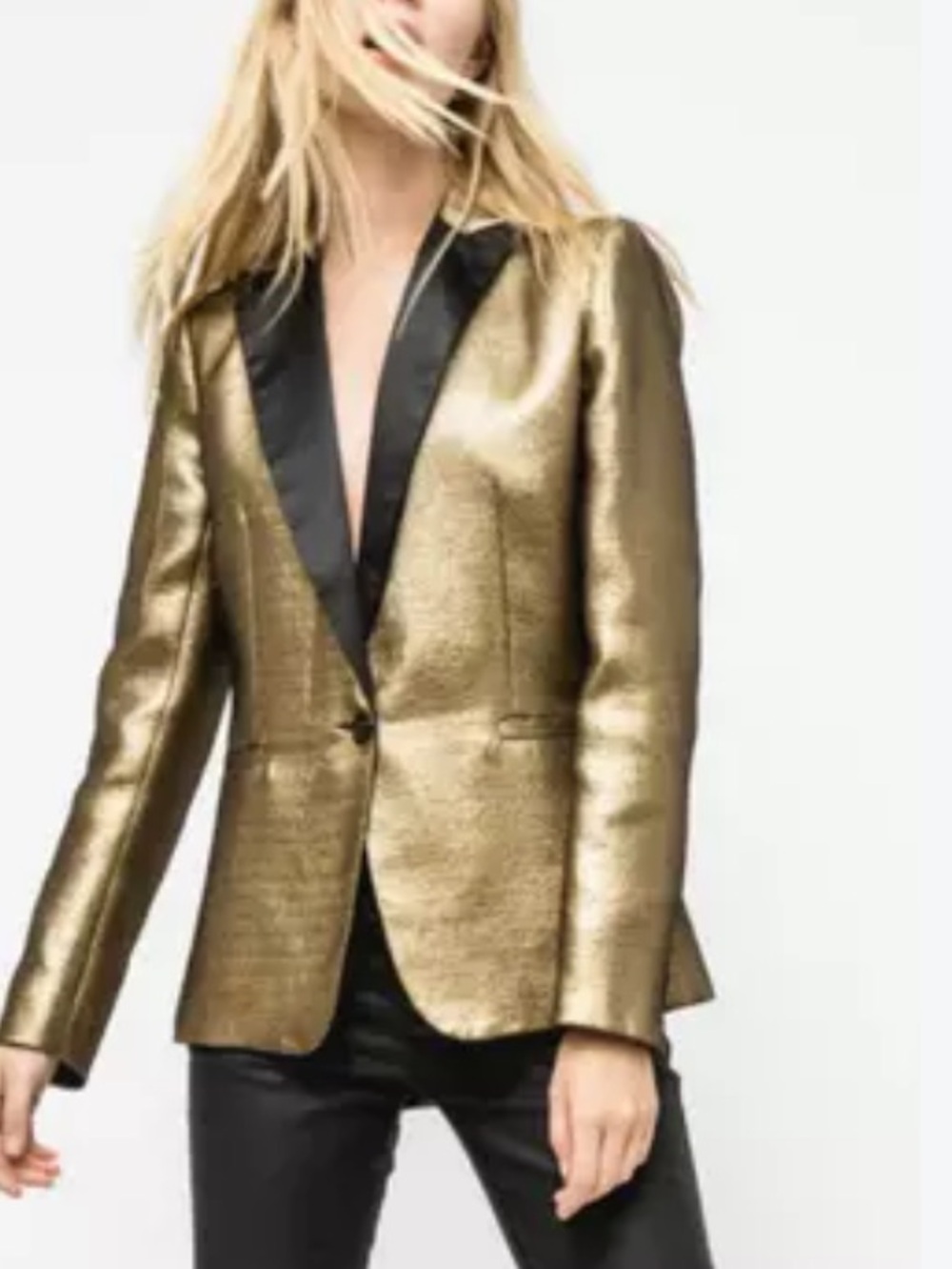 Attitude, metallic blazer.